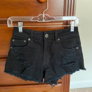 Black jean shorts